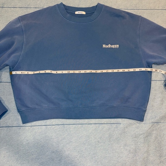 MadHappy Campus Essentials Cropped Blue Crewneck size XL - Picture 2 of 9